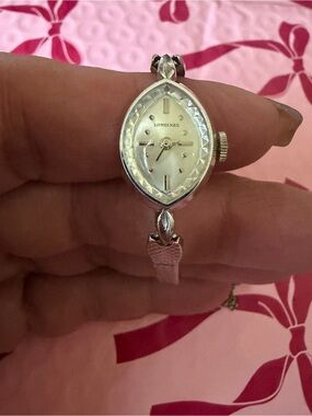 Vintage Longines Silver Marquise watch. 10k gold filled.  Ladies Watch